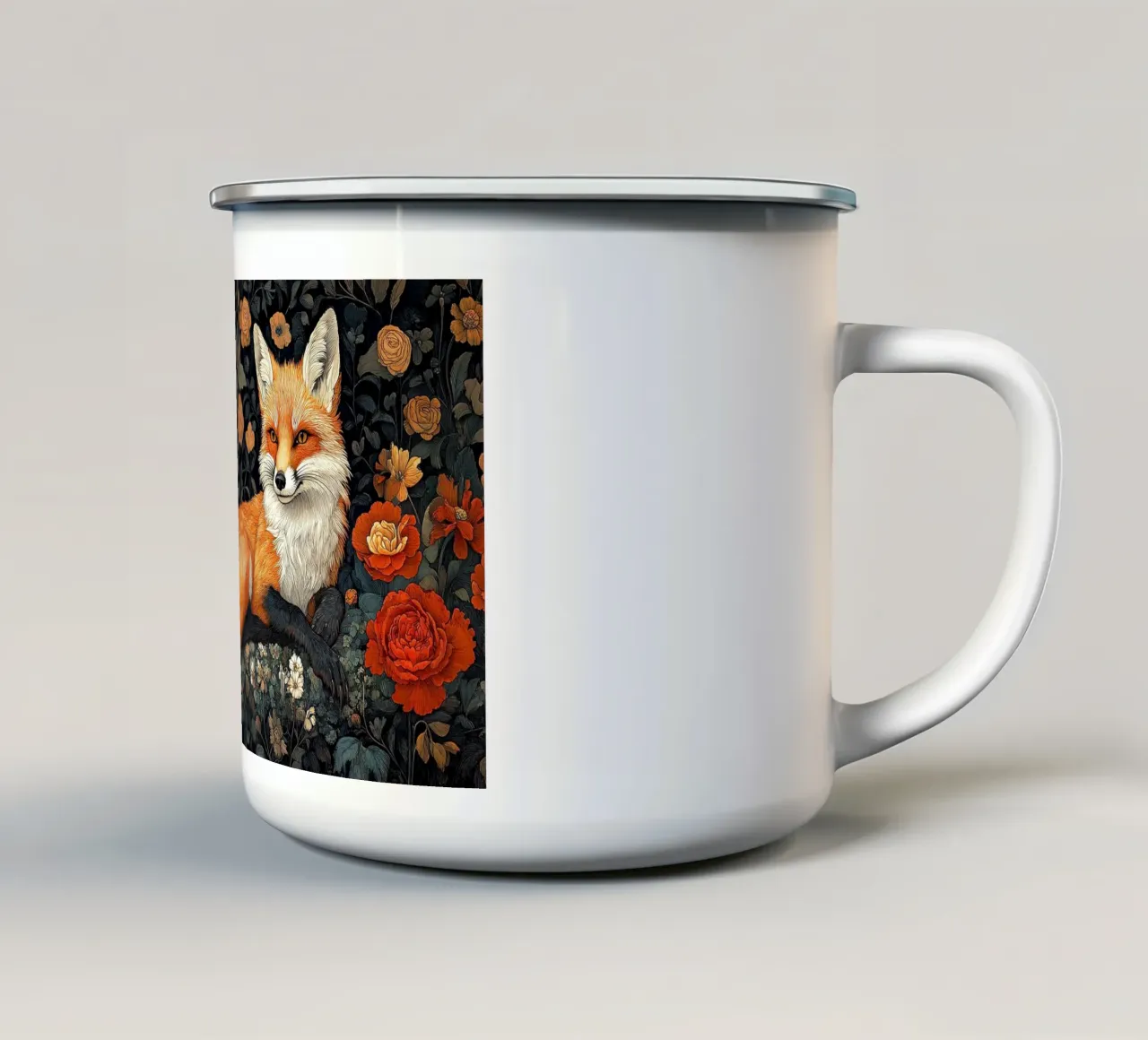William Morris - Tracce d'oro nella foresta tazza in smalto da Botanical Art Studio