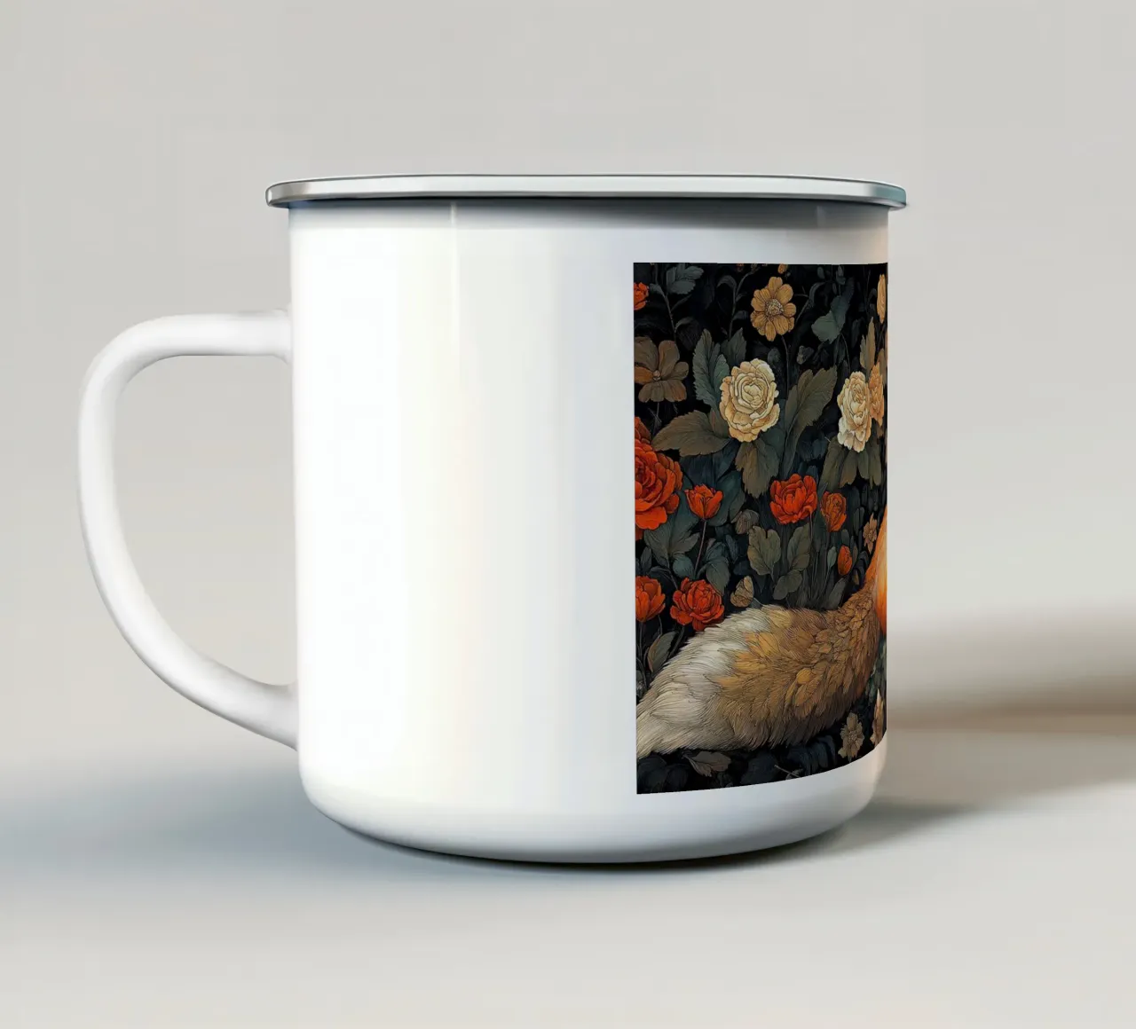 William Morris - Tracce d'oro nella foresta tazza in smalto da Botanical Art Studio