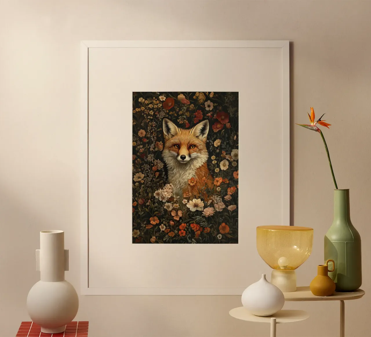 William Morris - La natura selvaggia nascosta poster con telaio in plastica da Botanical Art Studio