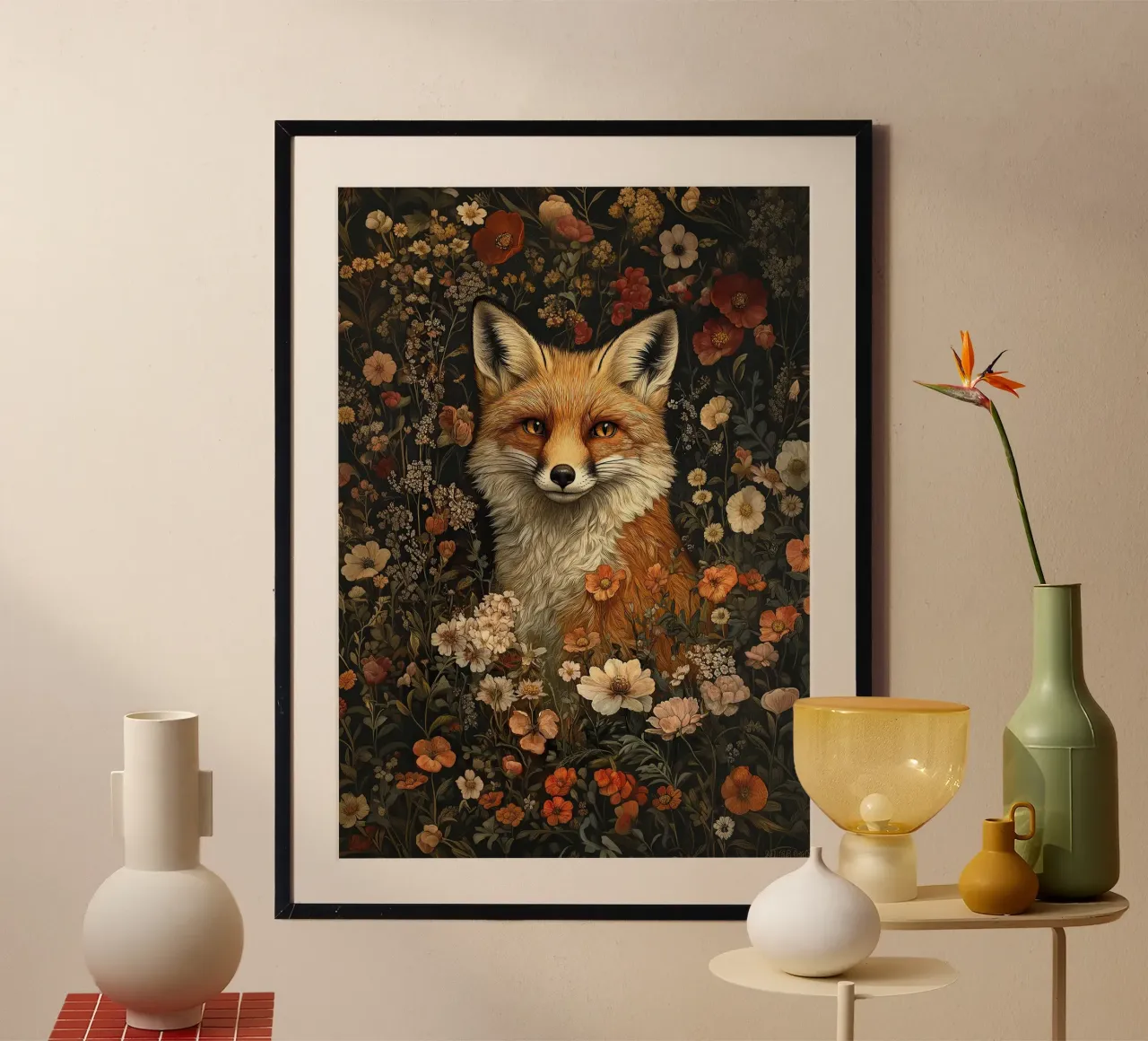 William Morris - La natura selvaggia nascosta poster con telaio in plastica da Botanical Art Studio