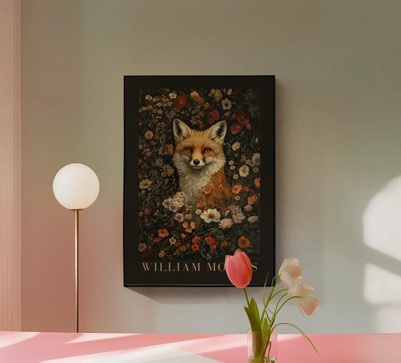 William Morris - Volpe in un labirinto floreale plexiglass da Botanical Art Studio