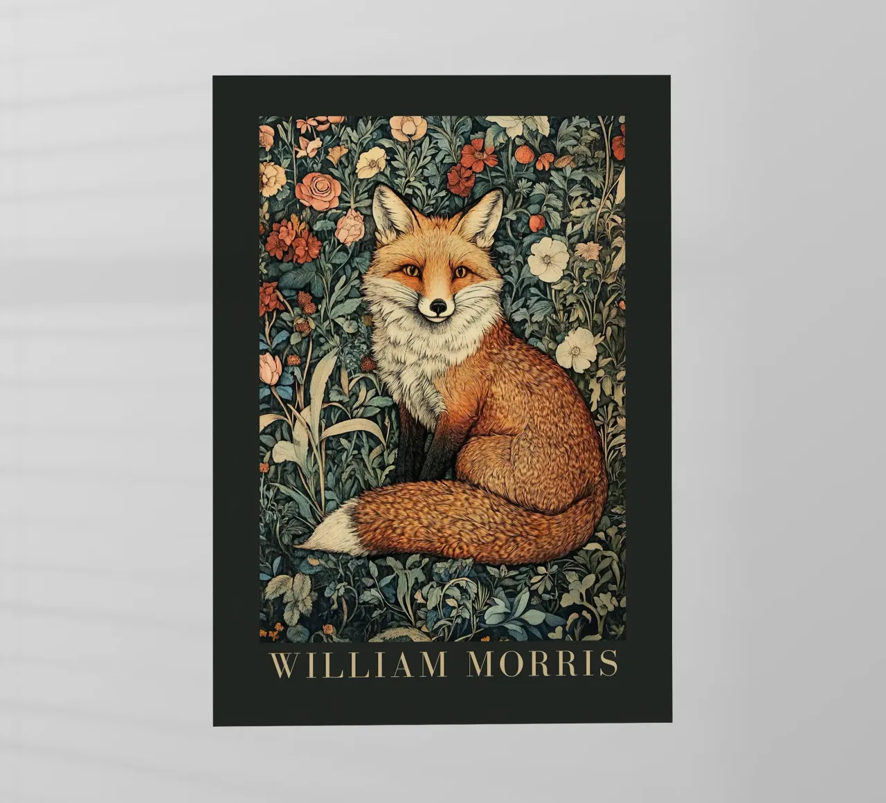 William Morris - Foglie che sussurrano e impronte di zampa pellicola backlit da Botanical Art Studio