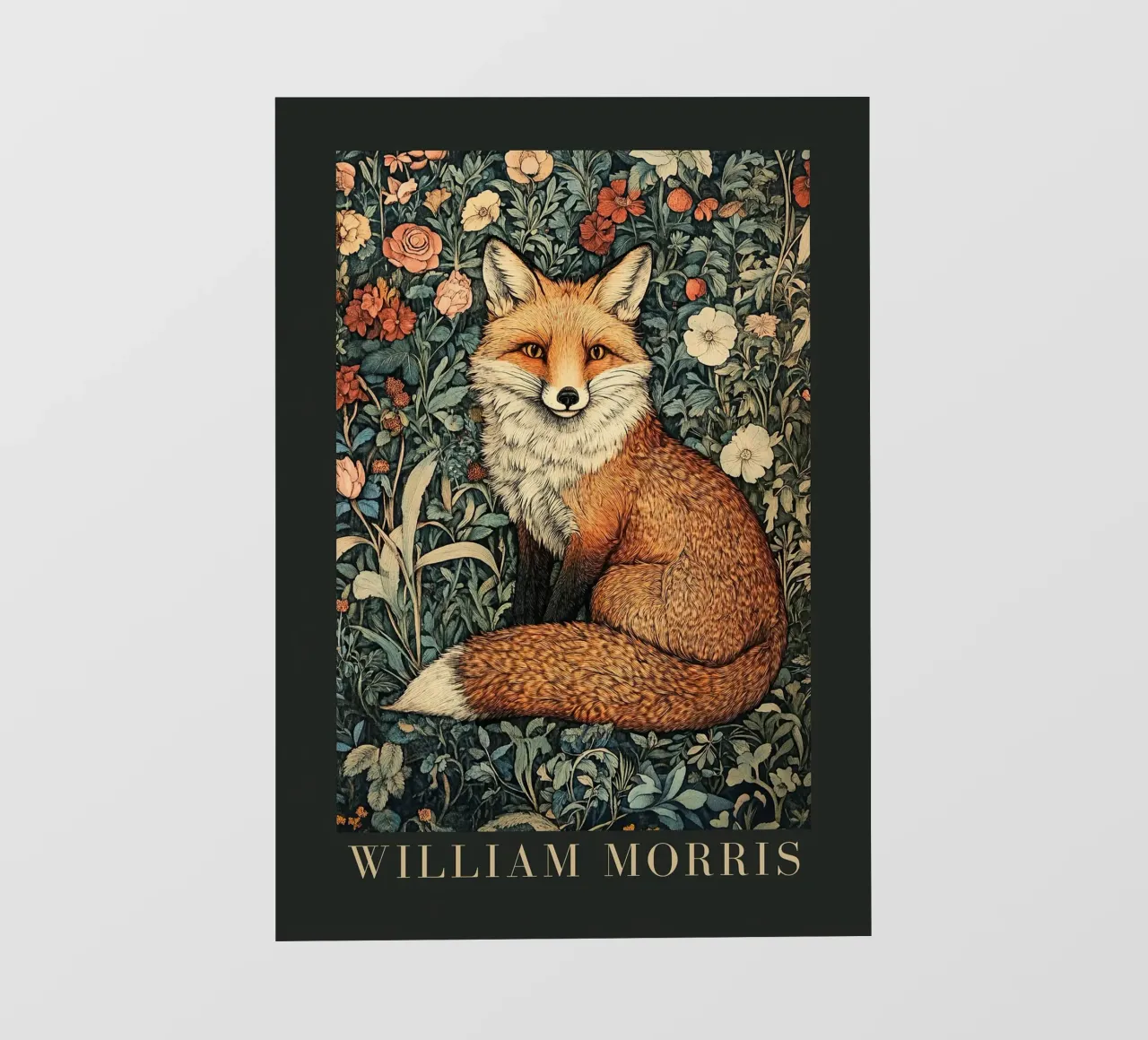 William Morris - Foglie che sussurrano e impronte di zampa pellicola backlit da Botanical Art Studio