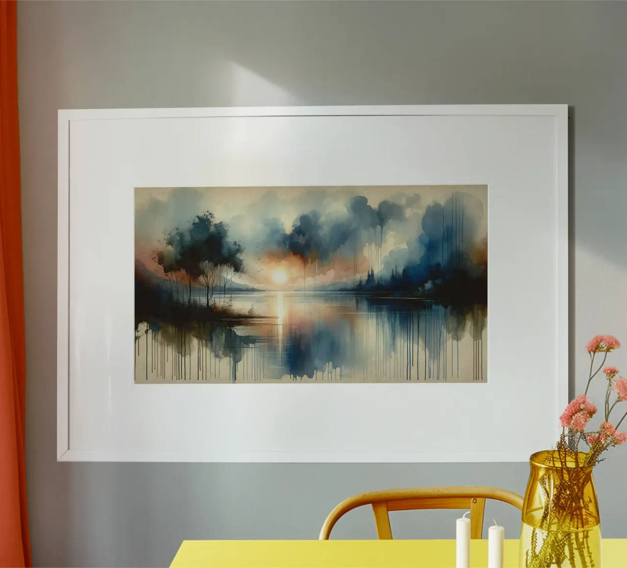 Aquarel Abstract Meer poster van Chromatic Fusion Studio