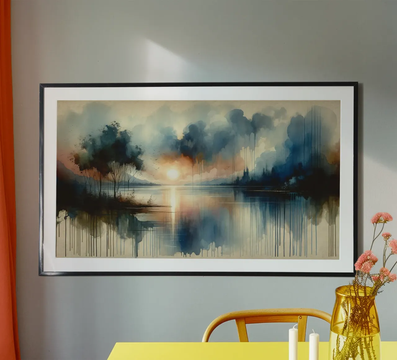 Aquarel Abstract Meer poster van Chromatic Fusion Studio