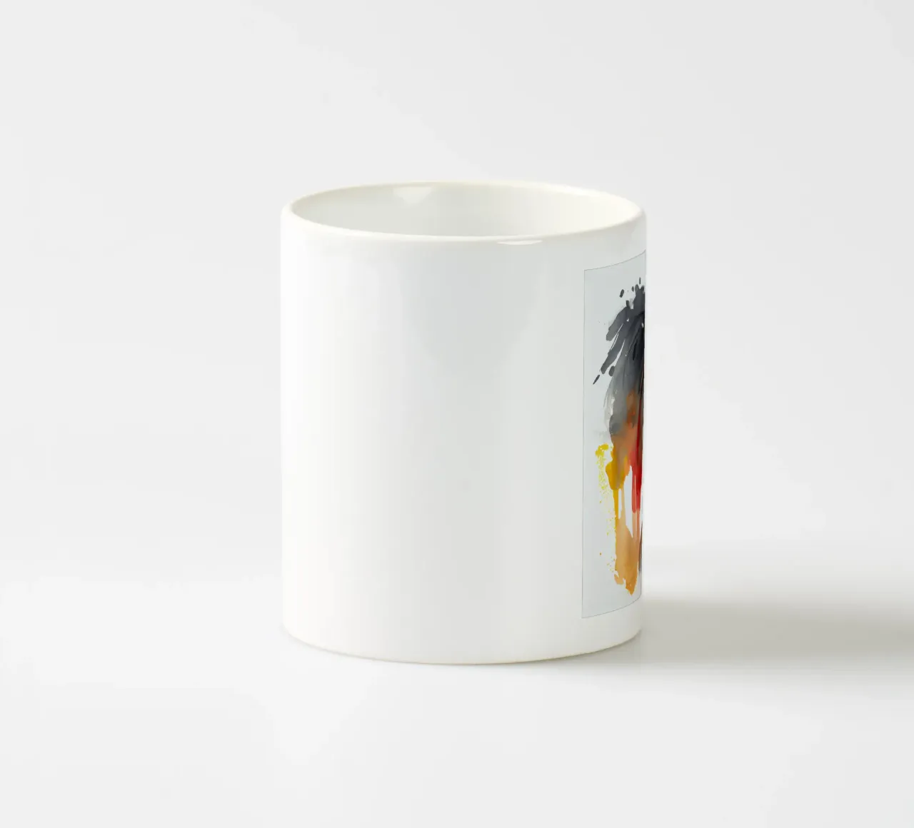 Acquerello Donna guerriera africana tazza in ceramica da Chromatic Fusion Studio