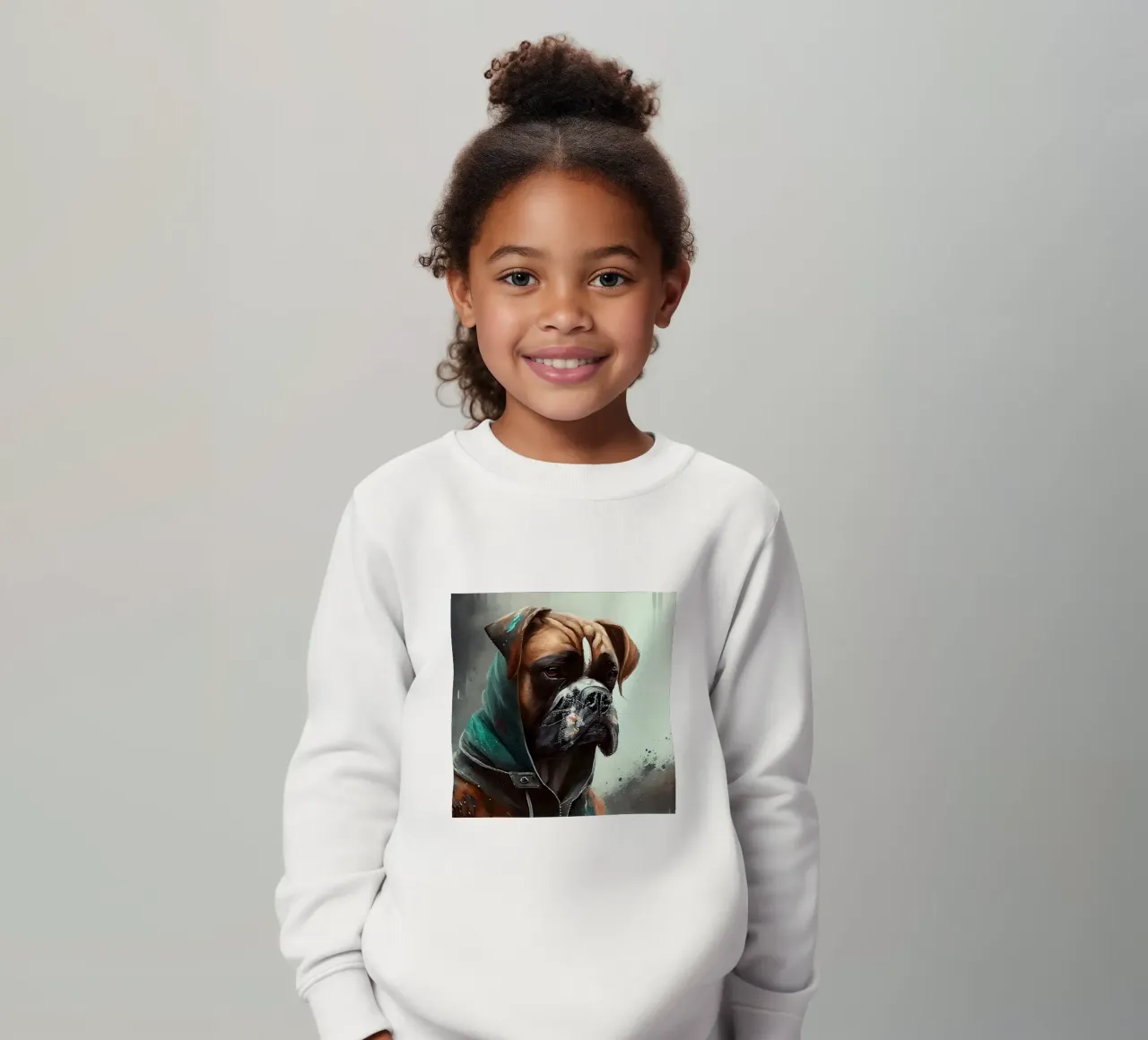 Aquarell Boxer Hund Kinder Sweatshirt von Chromatic Fusion Studio