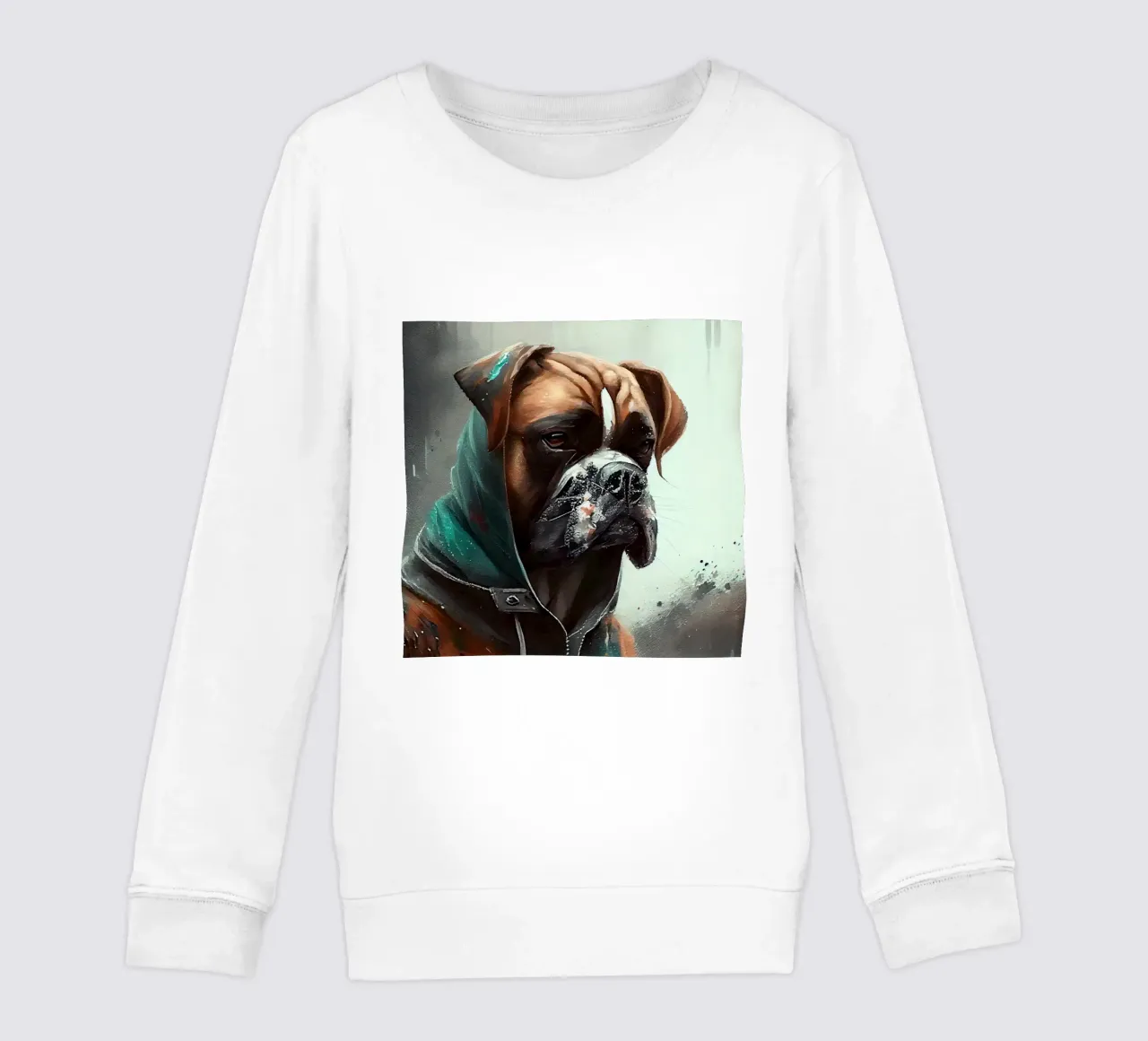 Aquarell Boxer Hund Kinder Sweatshirt von Chromatic Fusion Studio
