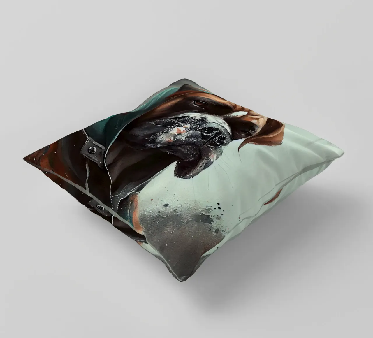 Cane Boxer ad acquerello cuscino da Chromatic Fusion Studio