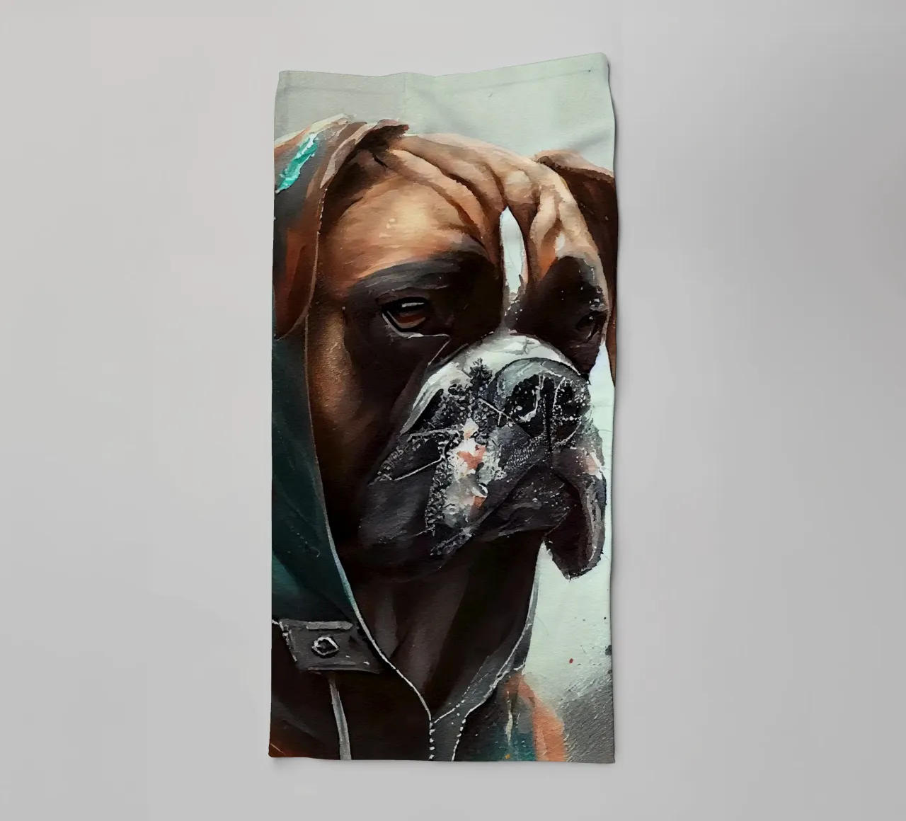 Cane Boxer ad acquerello asciugamano da bagno da Chromatic Fusion Studio