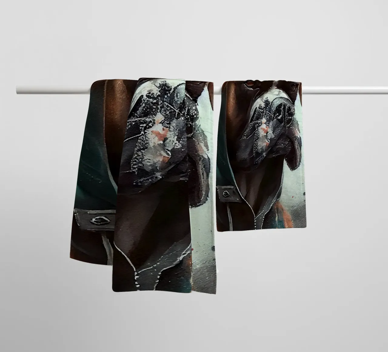Cane Boxer ad acquerello asciugamano da bagno da Chromatic Fusion Studio