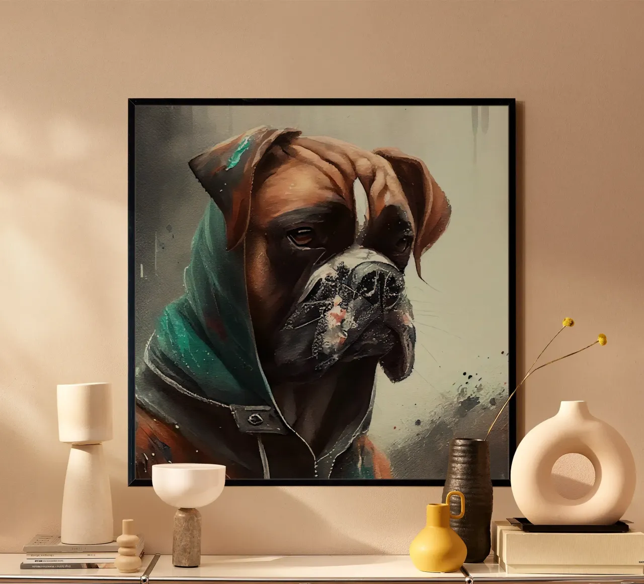 Cane Boxer ad acquerello carta hahnemühle da Chromatic Fusion Studio