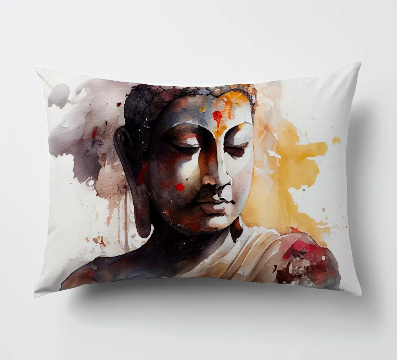 Buddha ad acquerello cuscino da Chromatic Fusion Studio