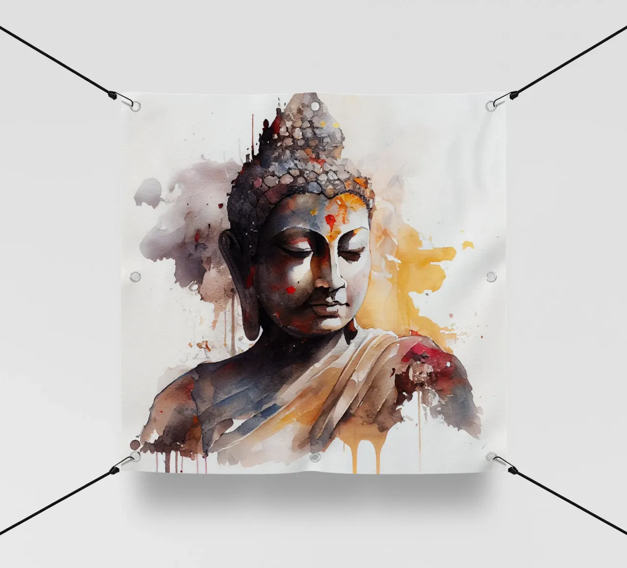 Buddha ad acquerello telo in pvc da Chromatic Fusion Studio