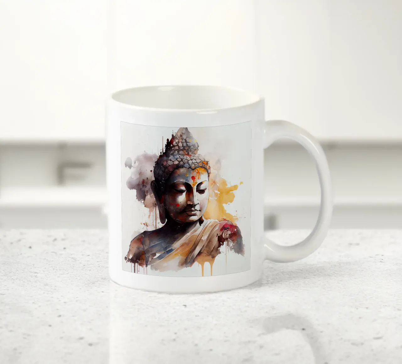 Buddha ad acquerello tazza in ceramica da Chromatic Fusion Studio