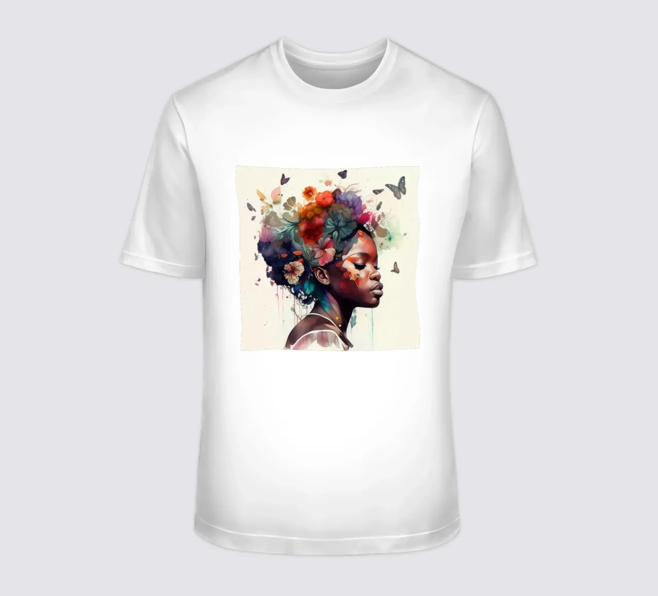 Farfalla acquerellata Donna africana t-shirt da Chromatic Fusion Studio