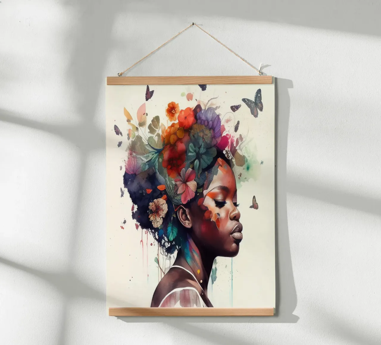 Farfalla acquerellata Donna africana carta hahnemühle da Chromatic Fusion Studio