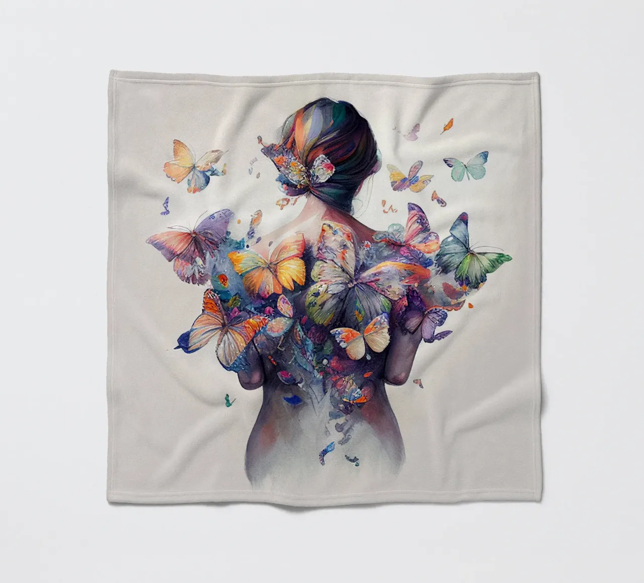Acquerello Farfalla Donna Corpo coperta in pile da Chromatic Fusion Studio