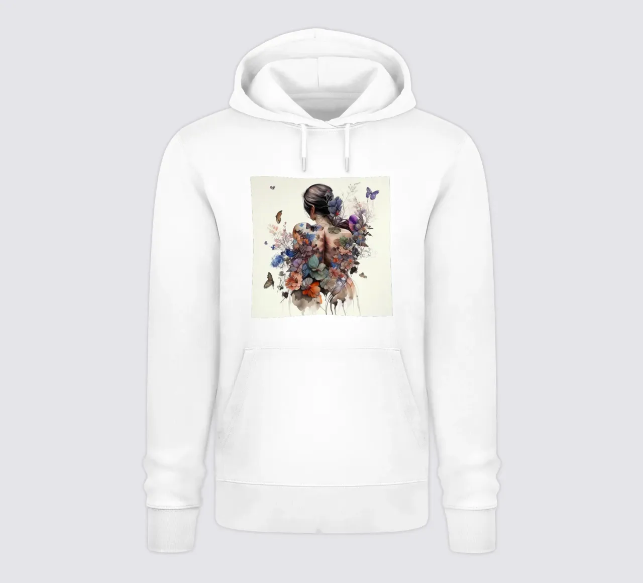 Acquerello Farfalla Donna Corpo felpa con cappuccio da Chromatic Fusion Studio