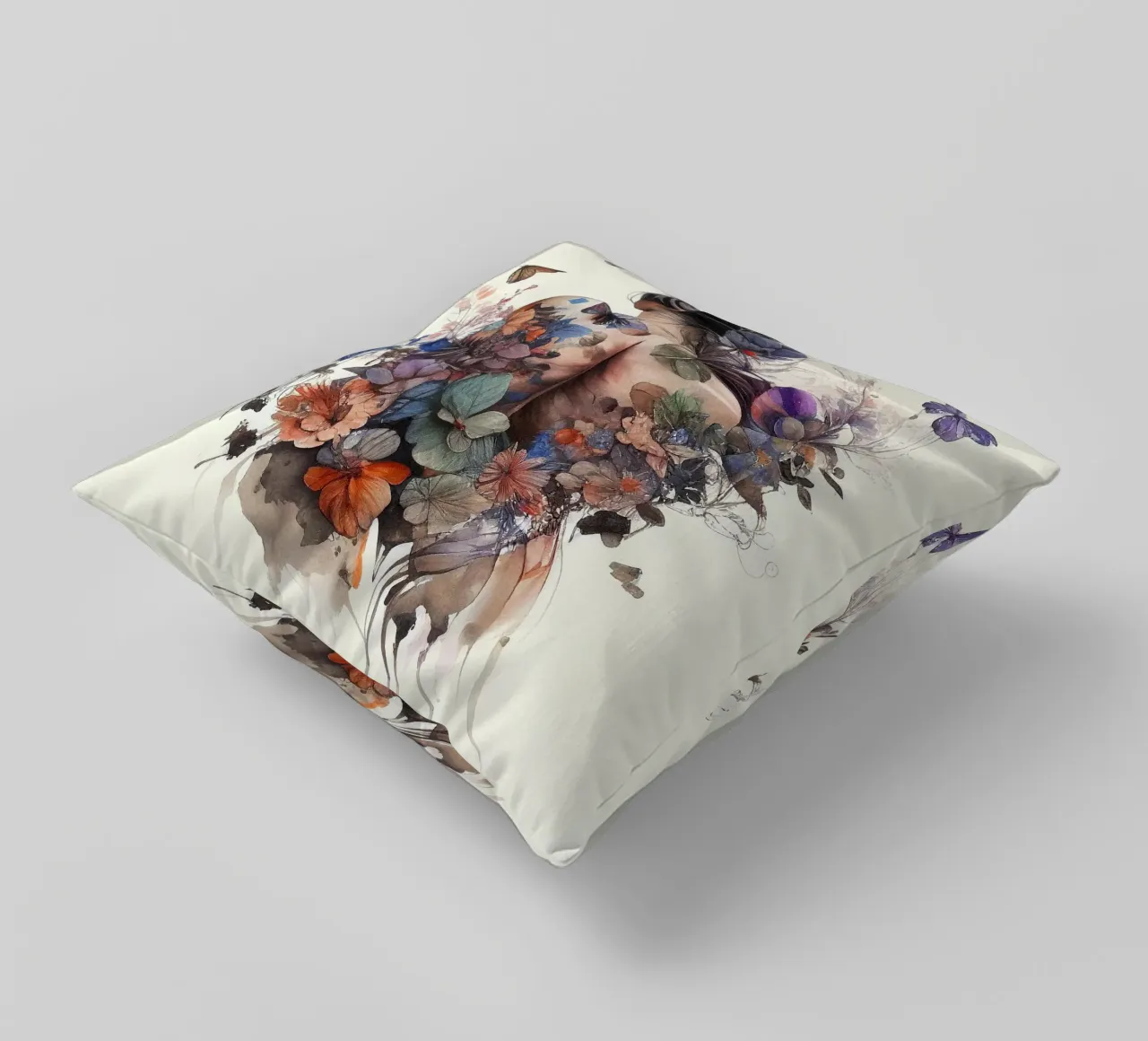 Acquerello Farfalla Donna Corpo cuscino da Chromatic Fusion Studio