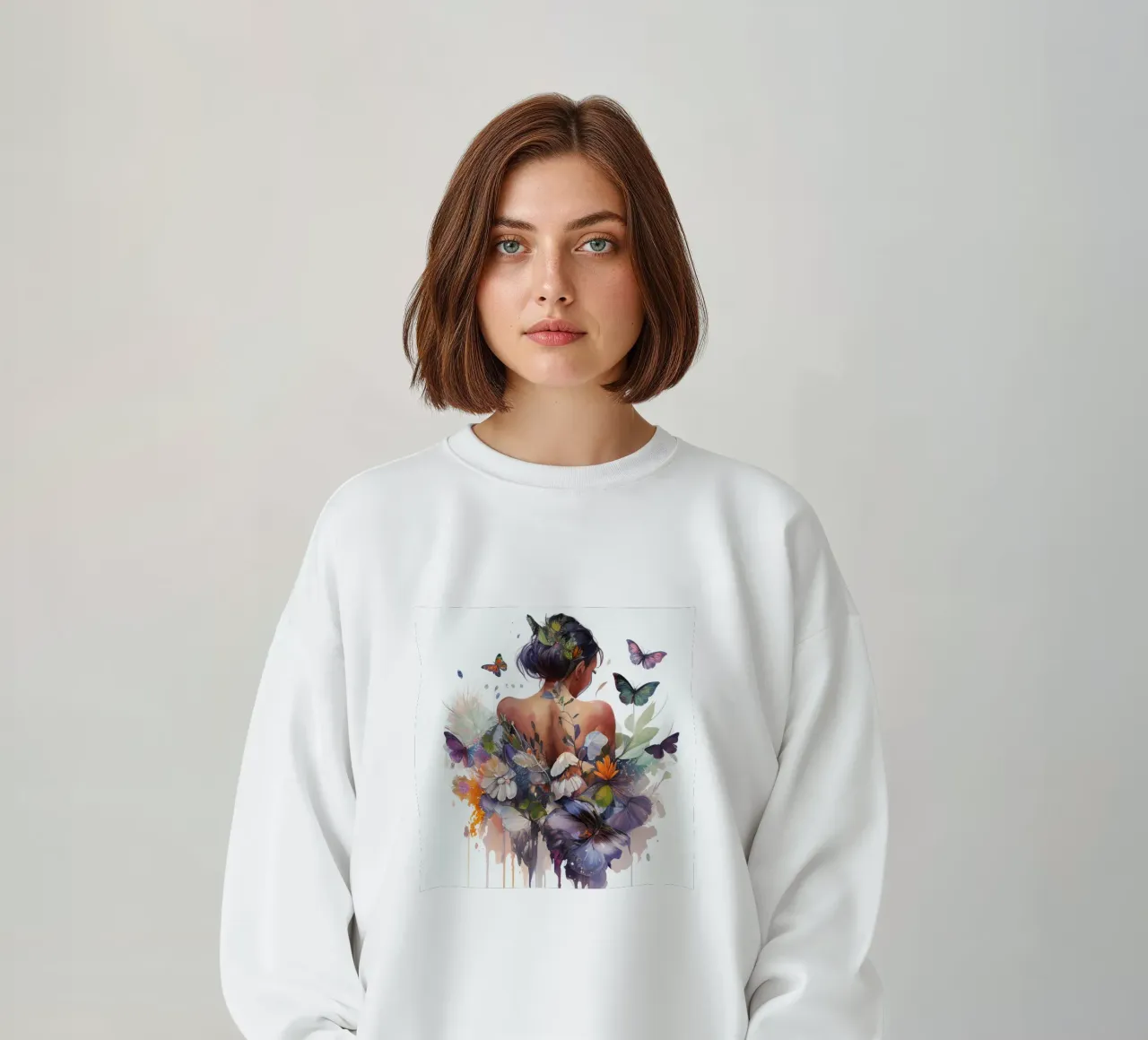 Acquerello Farfalla Donna Corpo felpa da Chromatic Fusion Studio