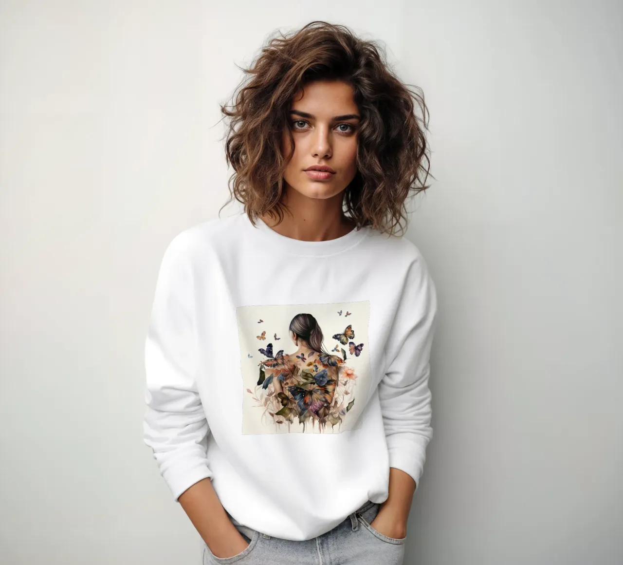 Acquerello Farfalla Donna Corpo felpa da Chromatic Fusion Studio
