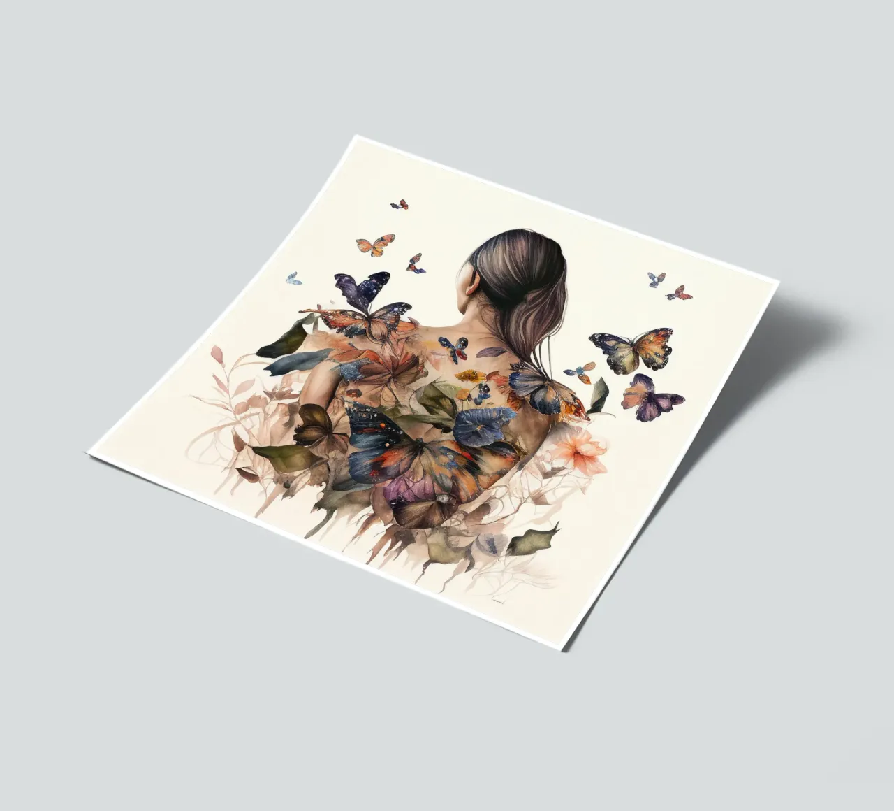 Watercolor Butterfly Woman Body sticker sheet by Chromatic Fusion Studio