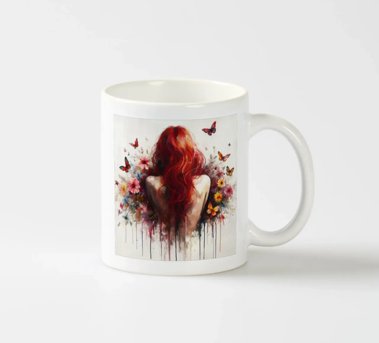 Acquerello Farfalla Donna Corpo tazza in ceramica da Chromatic Fusion Studio
