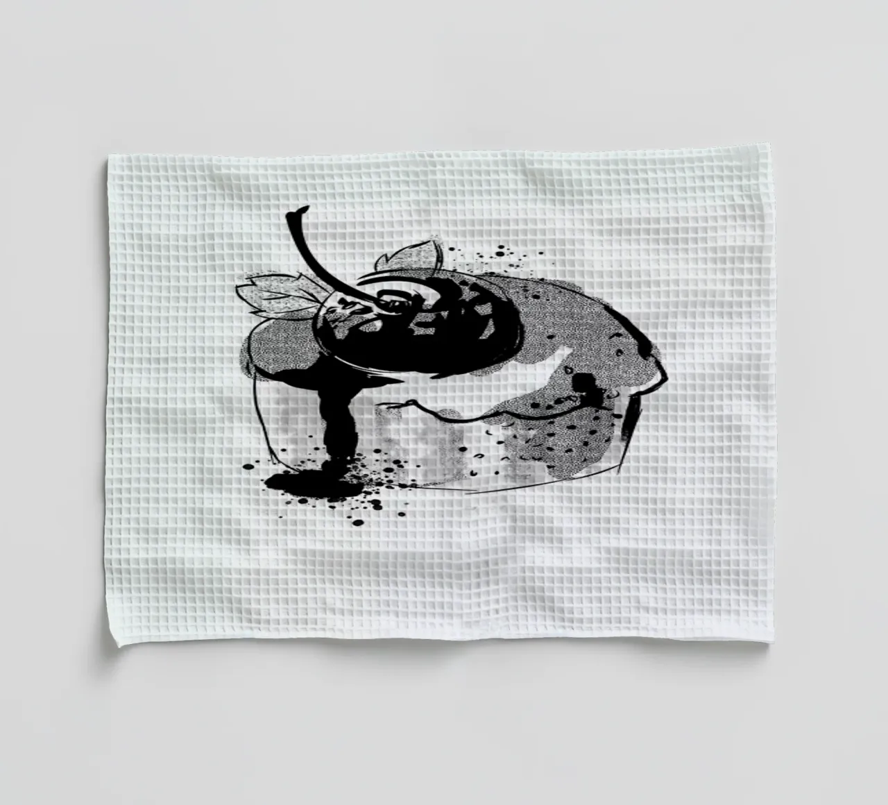 Cherry Cake tea towel by Kateřina Bažantová
