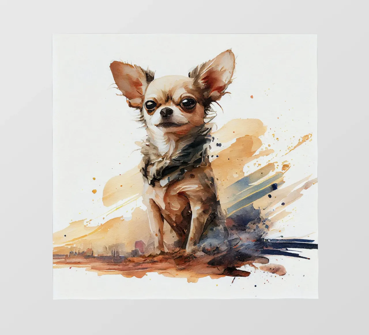Cane chihuahua acquerellato telo in pvc da Chromatic Fusion Studio