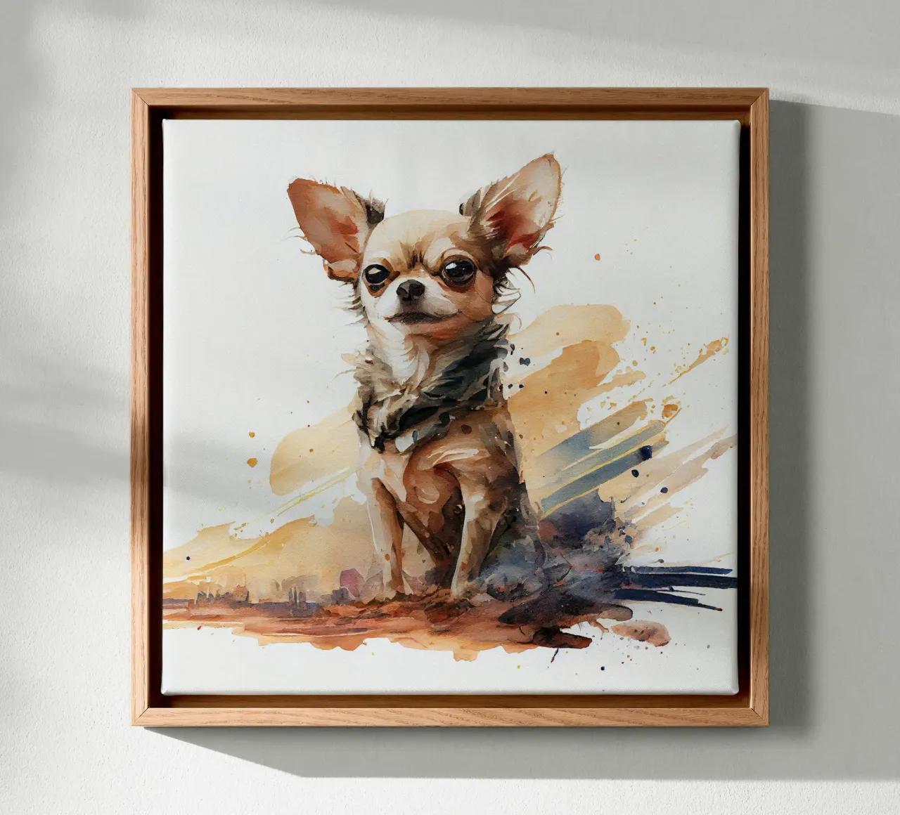 Watercolour Chihuahua Dog canvas by Chromatic Fusion Studio