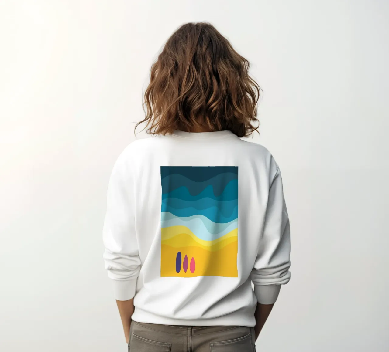 Surfboard Poster Surfen Surfer Poster Strand Wellen Meer felpa da LIMITED EDITION LETTERS