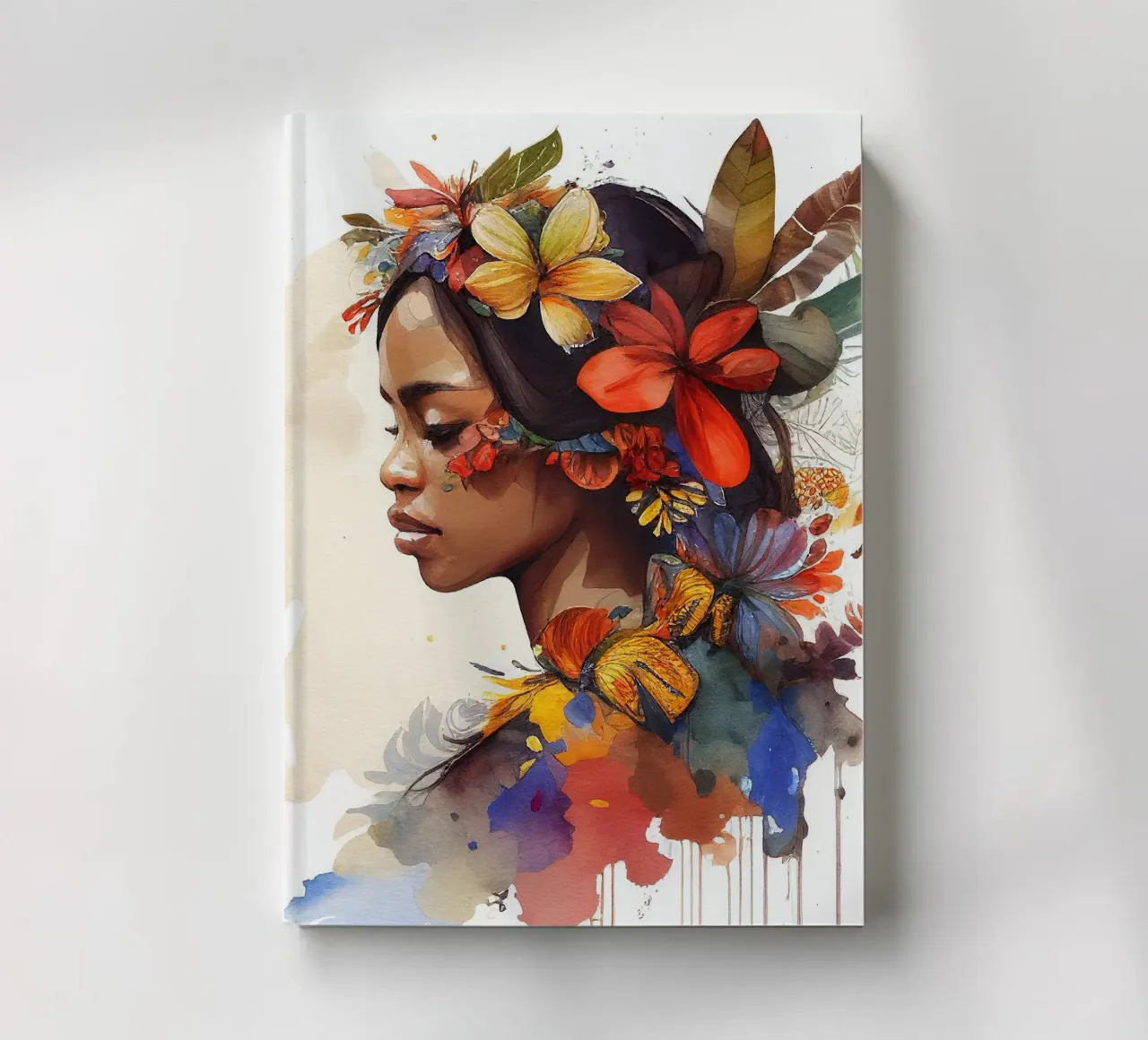 Aquarelle florale Femme autochtone indonésienne carnet de notes de Chromatic Fusion Studio