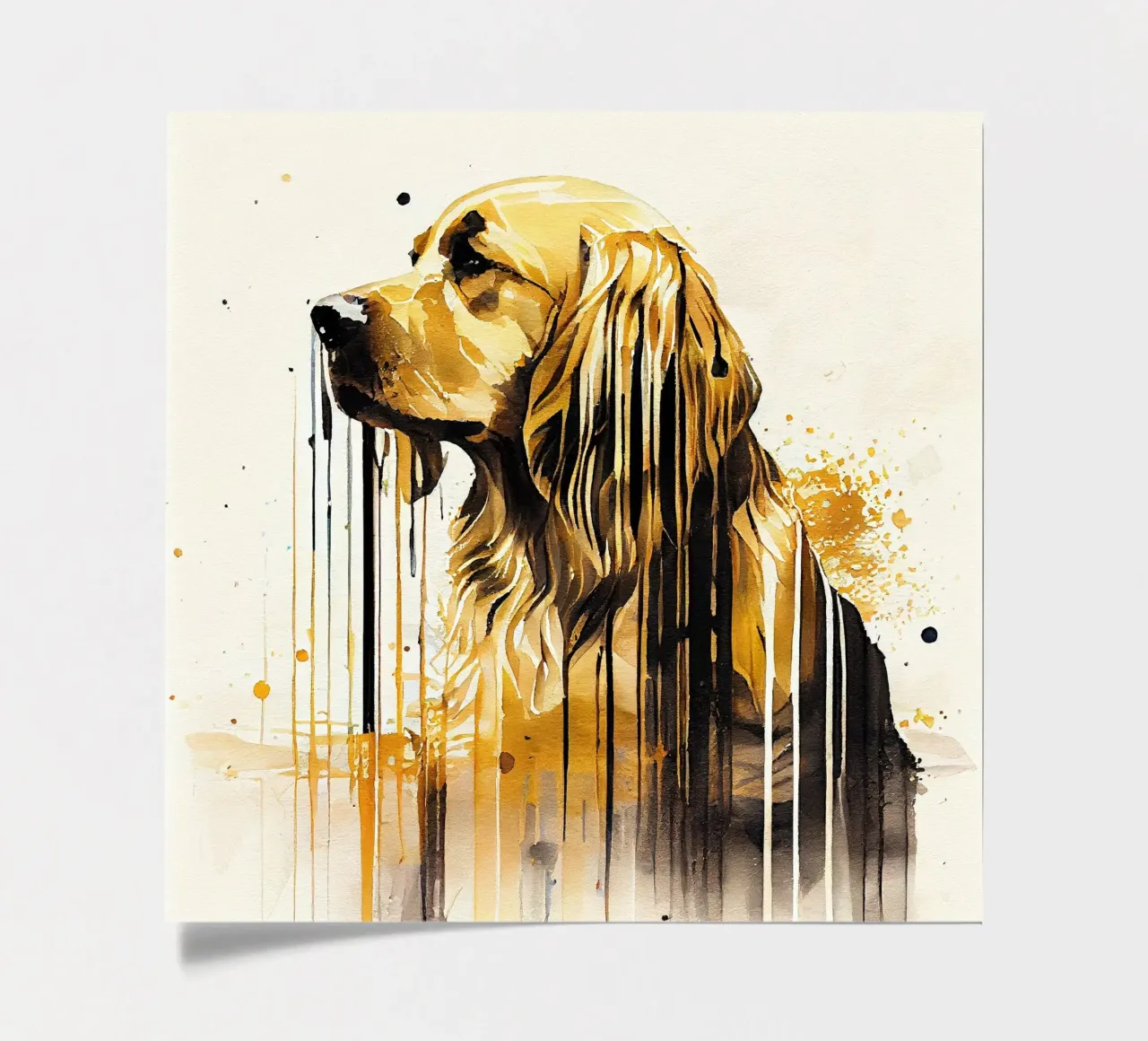 Aquarell Golden Retriever Hund Stickerbogen von Chromatic Fusion Studio