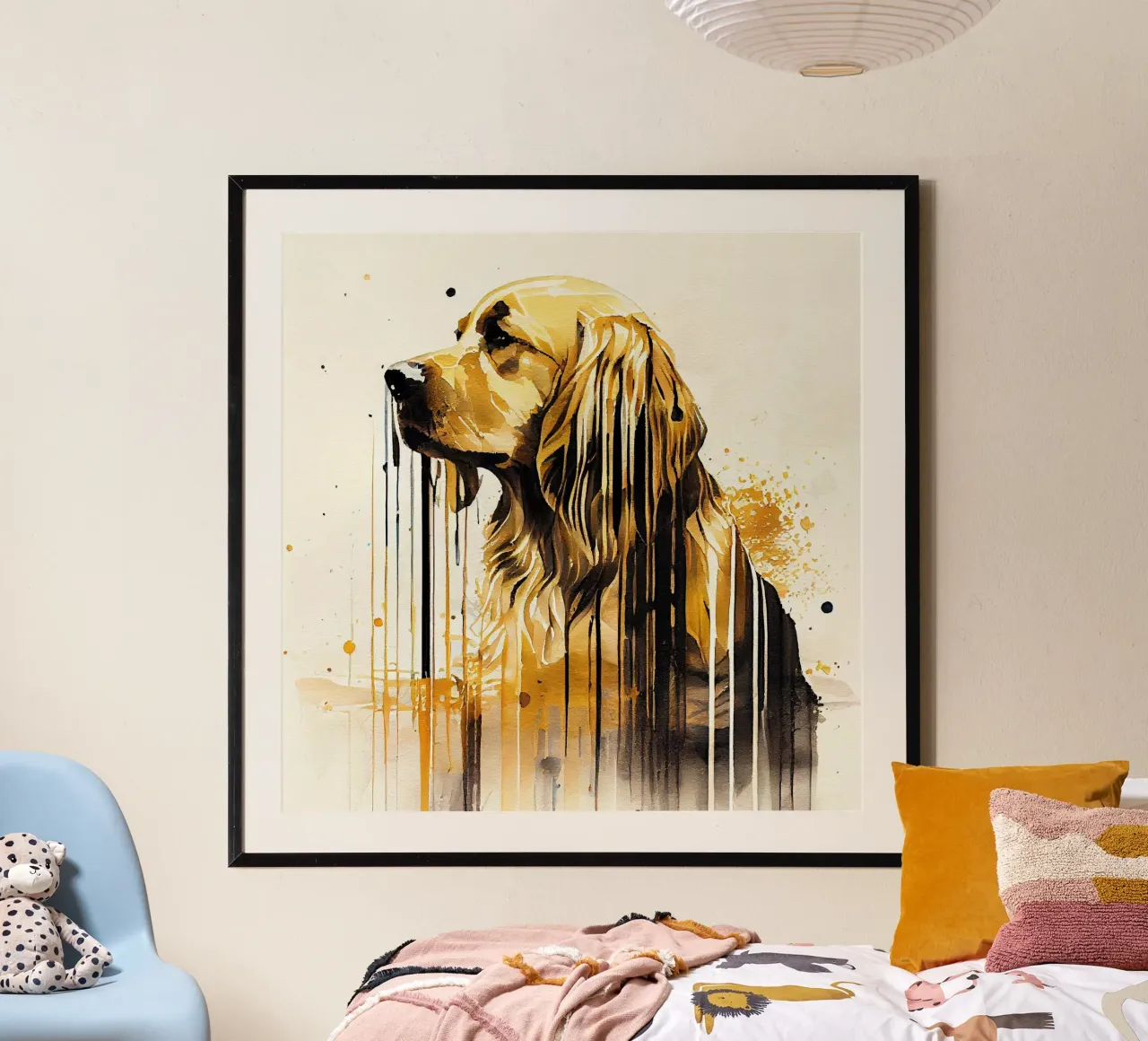 Cane Golden Retriever ad acquerello carta hahnemühle da Chromatic Fusion Studio