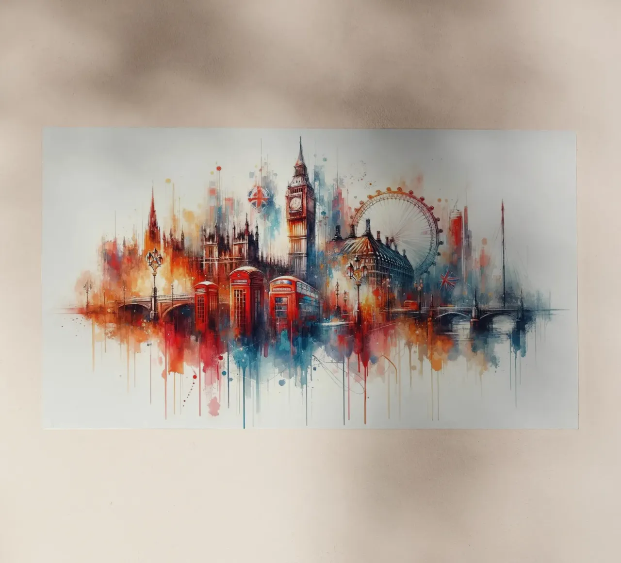 Acquerello Skyline di Londra pellicola backlit da Chromatic Fusion Studio