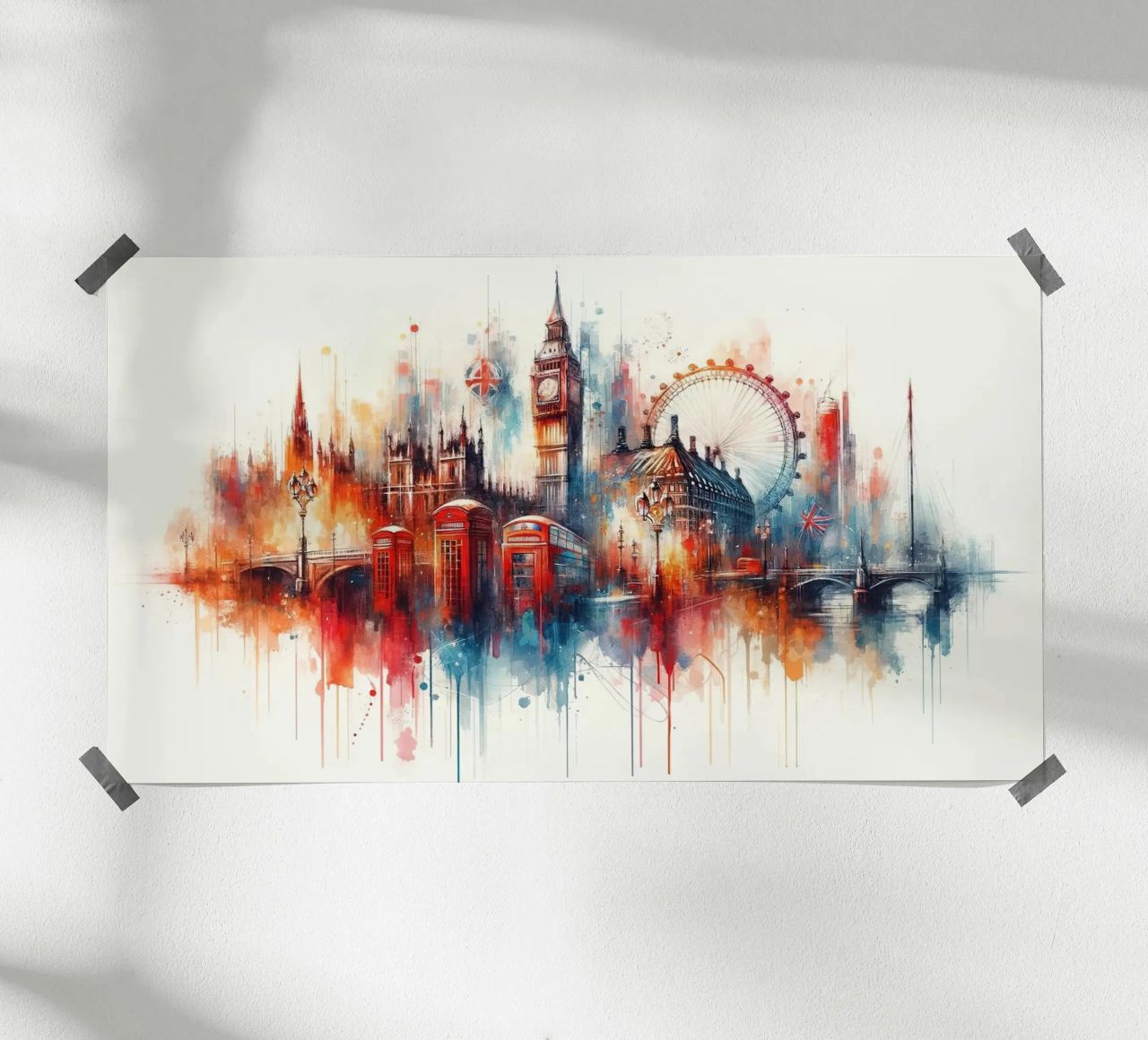 Watercolor London Skyline poster by Chromatic Fusion Studio