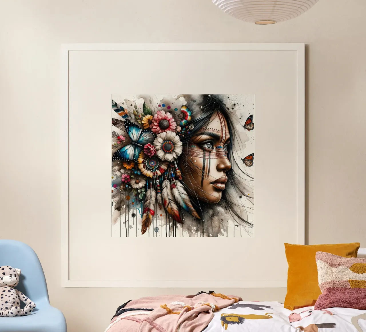 Acquerello Donna nativa americana poster da Chromatic Fusion Studio