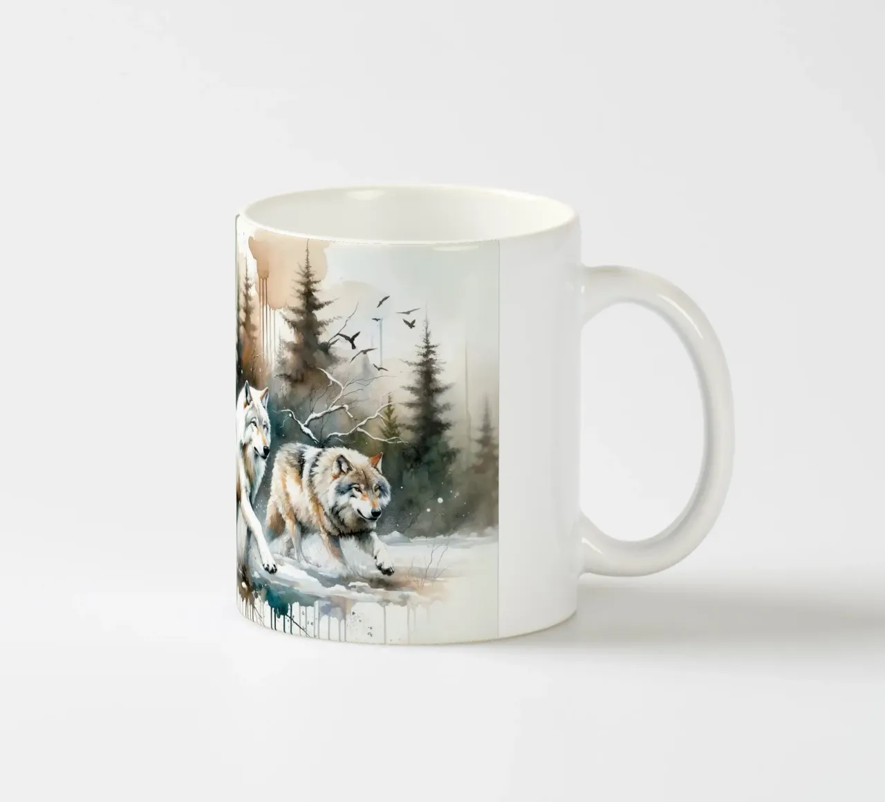 Acquerello Branco di lupi tazza in ceramica da Chromatic Fusion Studio