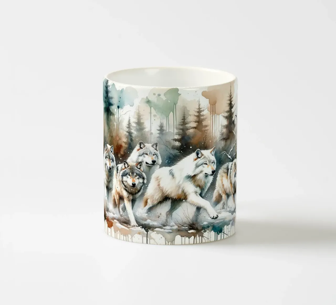 Acquerello Branco di lupi tazza in ceramica da Chromatic Fusion Studio