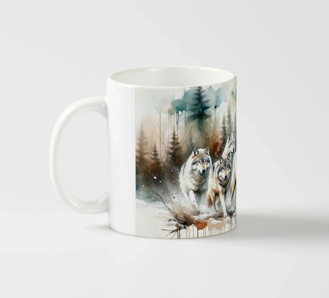 Acquerello Branco di lupi tazza in ceramica da Chromatic Fusion Studio