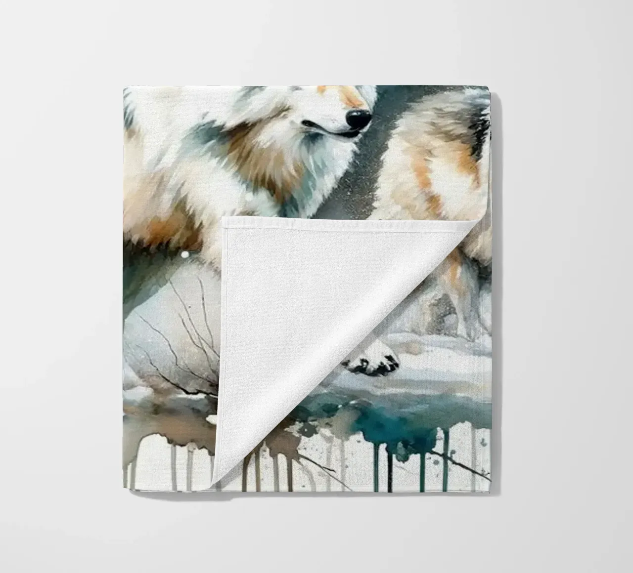 Acquerello Branco di lupi telo mare da Chromatic Fusion Studio