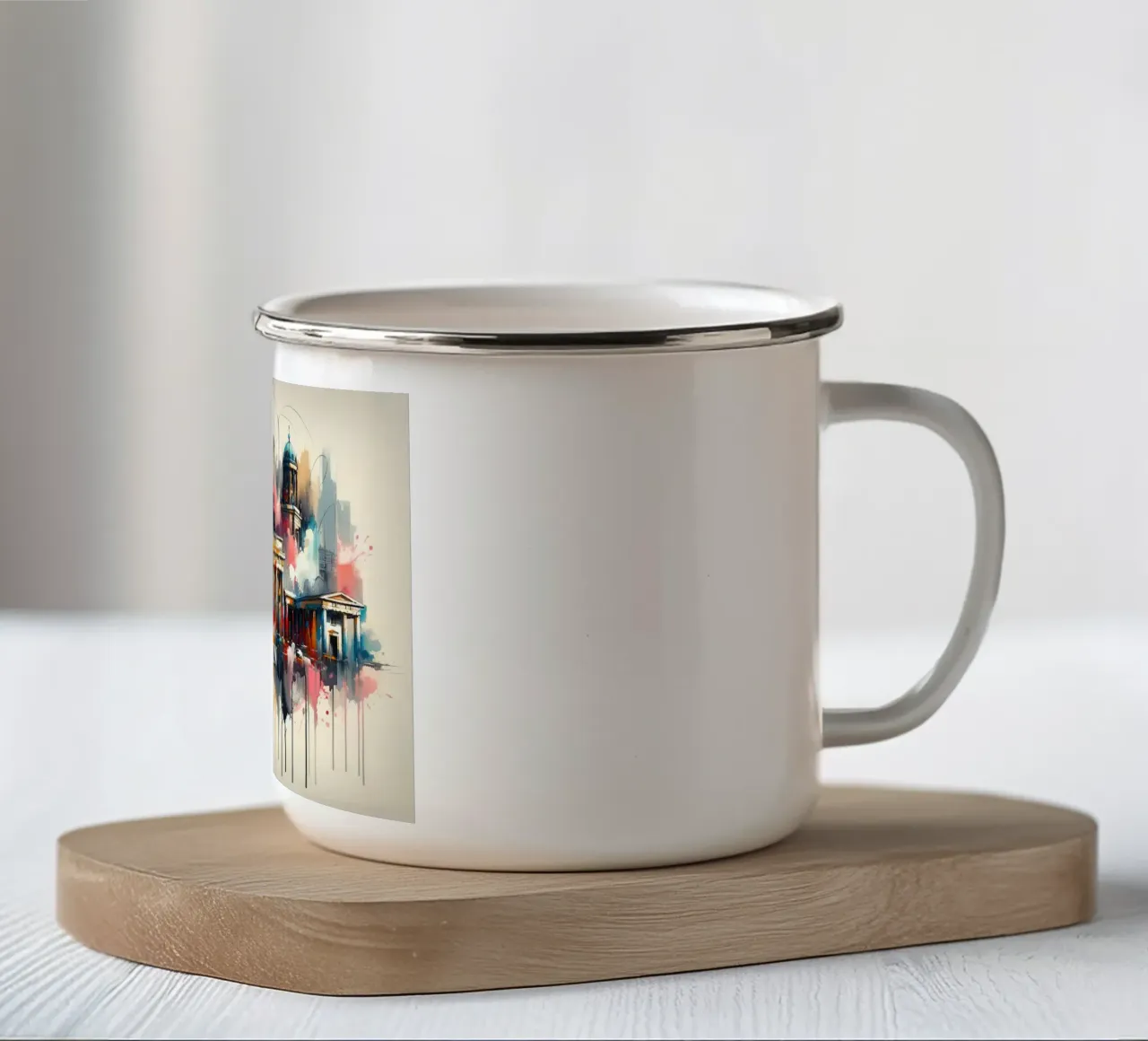 Acquerello Skyline Berlino tazza in smalto da Chromatic Fusion Studio