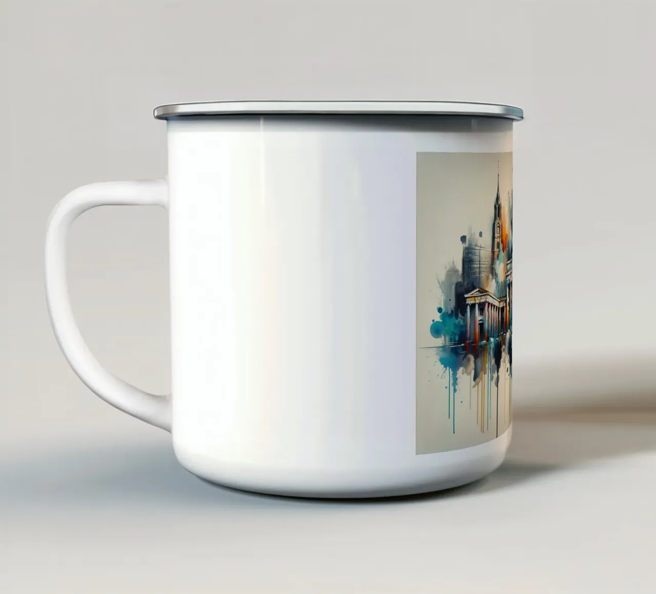 Acquerello Skyline Berlino tazza in smalto da Chromatic Fusion Studio