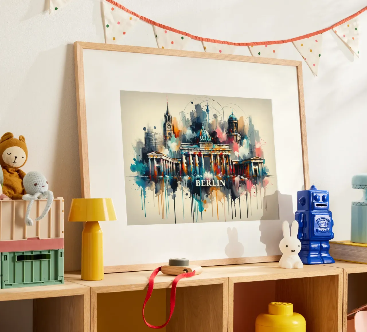 Watercolor Skyline Berlin poster by Chromatic Fusion Studio