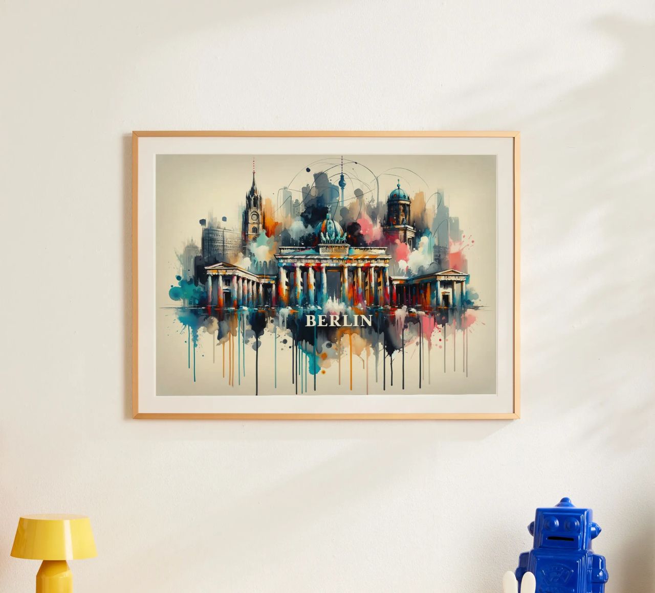 Aquarelle de la ligne d'horizon de Berlin poster de Chromatic Fusion Studio