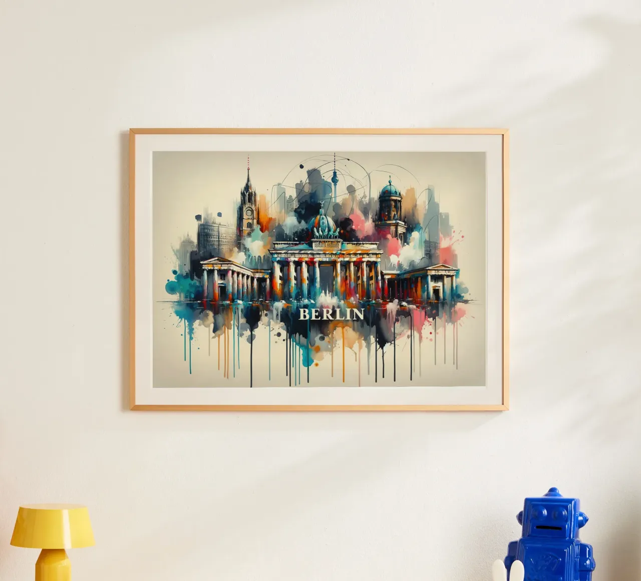 Watercolor Skyline Berlin poster by Chromatic Fusion Studio