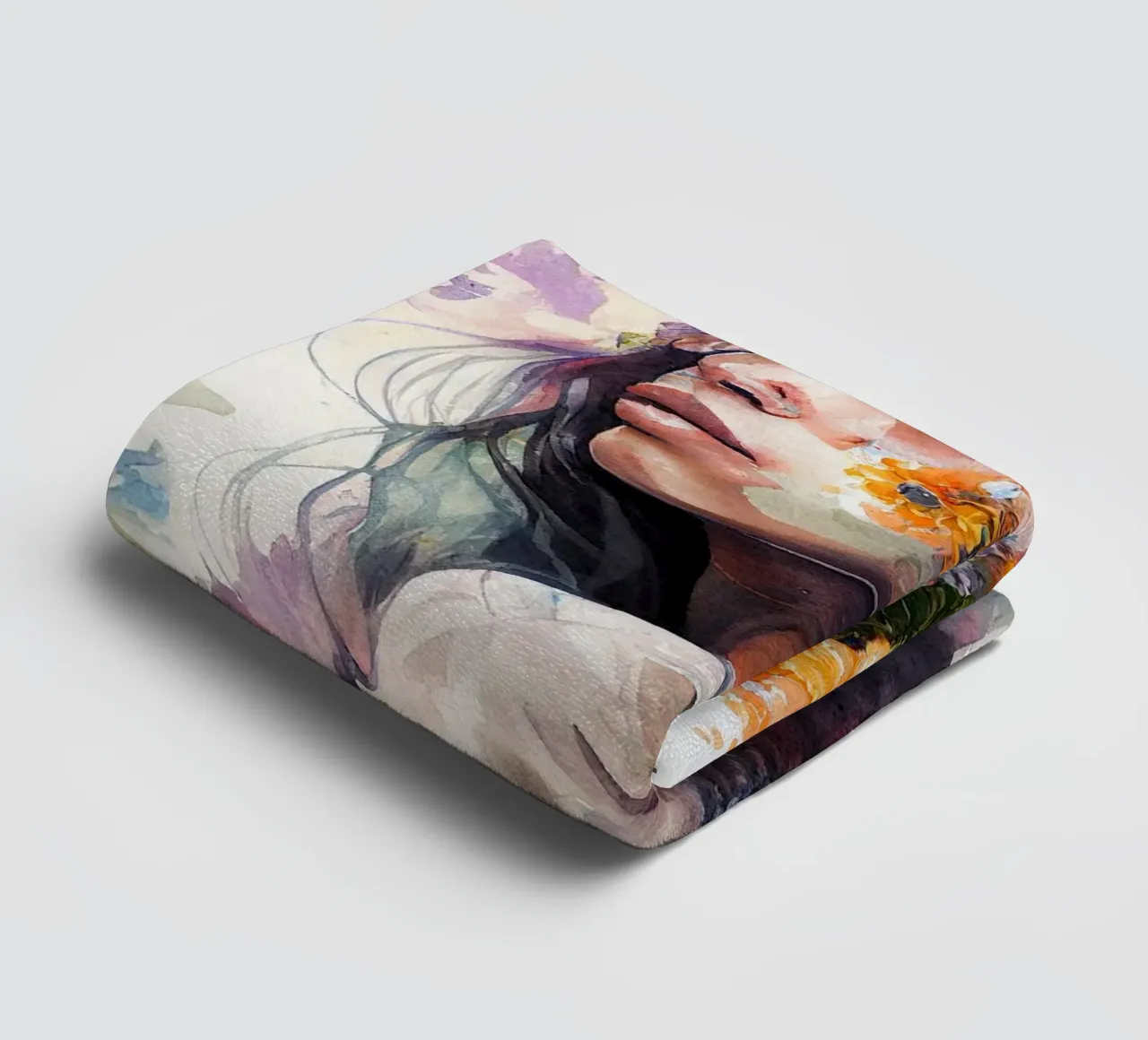 Acquerello Donna tropicale asciugamano da bagno da Chromatic Fusion Studio