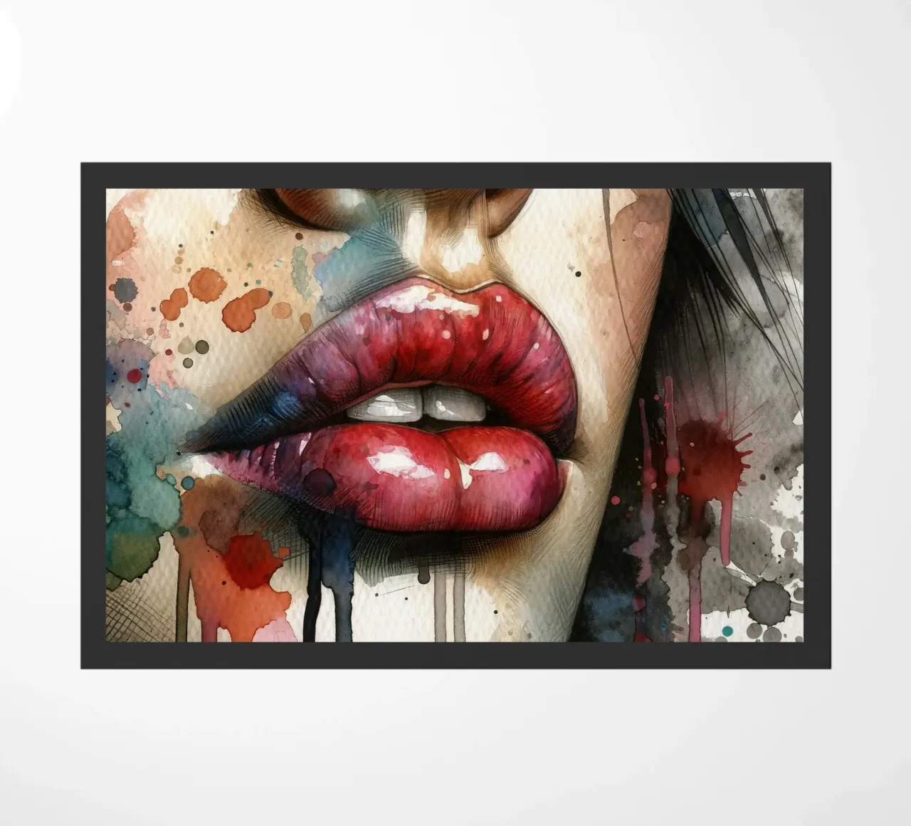 Labbra di donna acquerellate zerbino da Chromatic Fusion Studio