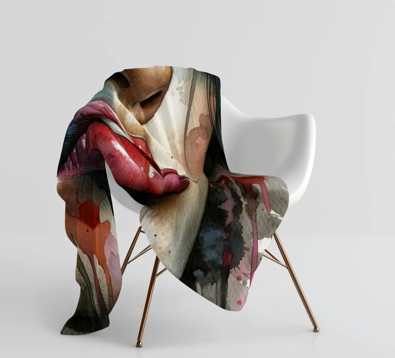 Labbra di donna acquerellate coperta in pile da Chromatic Fusion Studio